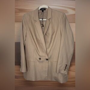 Express Tan Double-Breasted Oversized Blazer Size M NWT